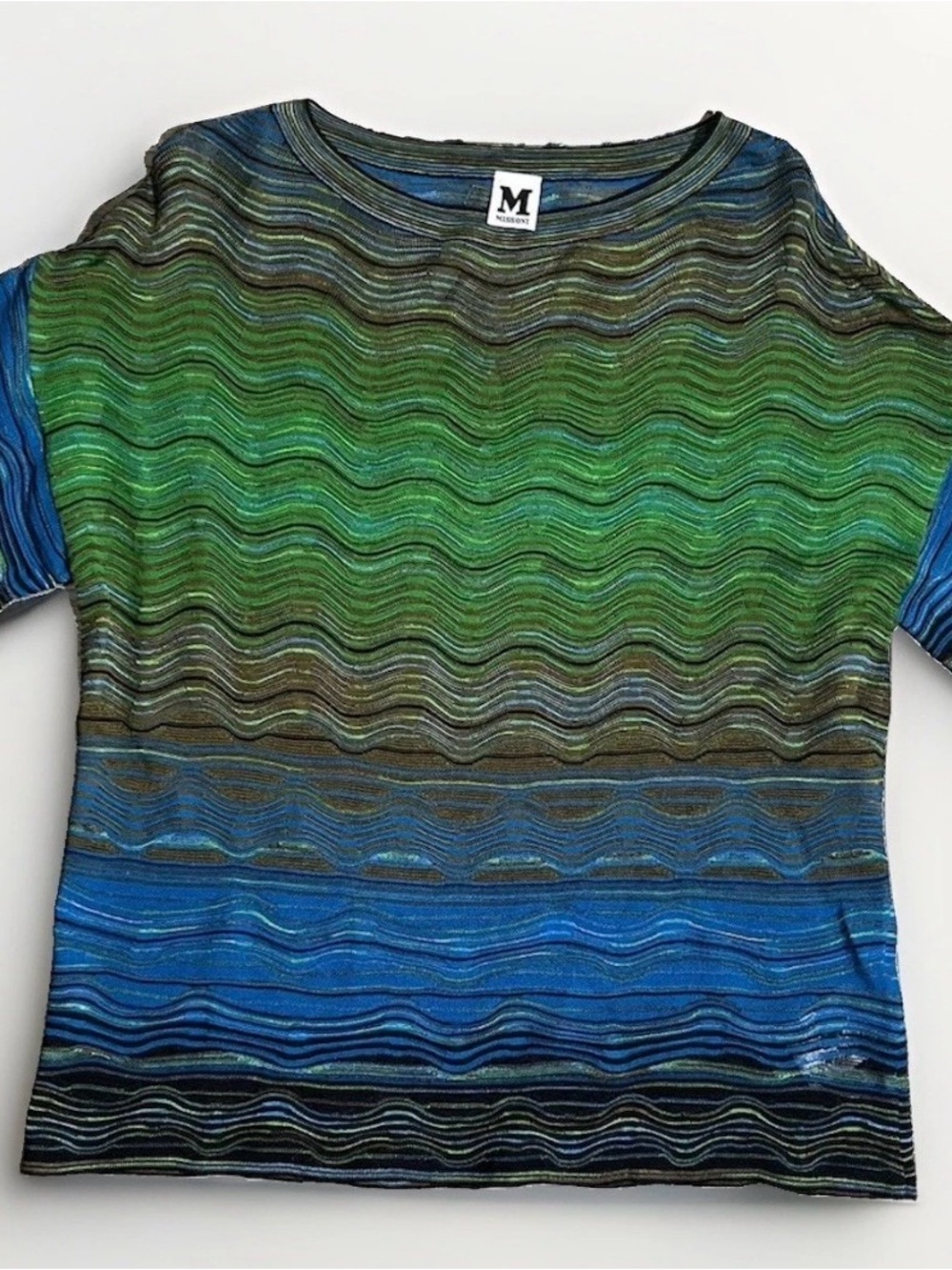 Missoni  Viscose/Wool Chevron Lightweight Knit Top Slouchy Artsy Designer Sz XS